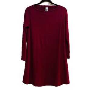 GO COUTURE Maroon Long Sleeve Knee Length Dress Sz S